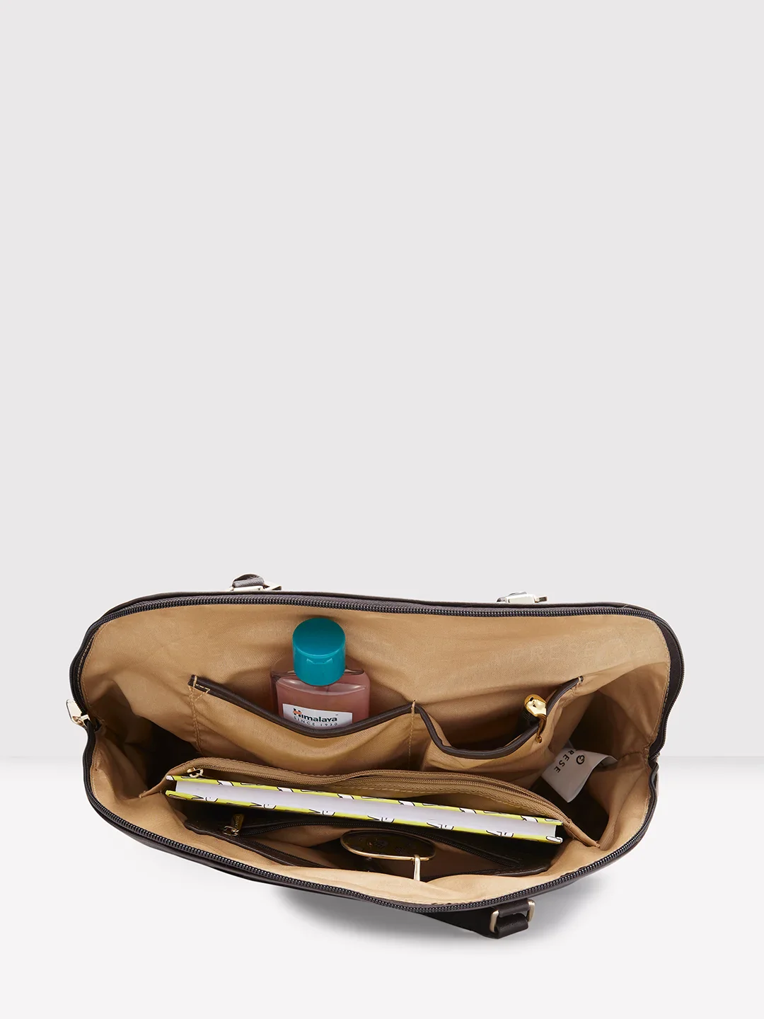 Caprese Lydia Large Dark Oak Satchel Bag - Image 9