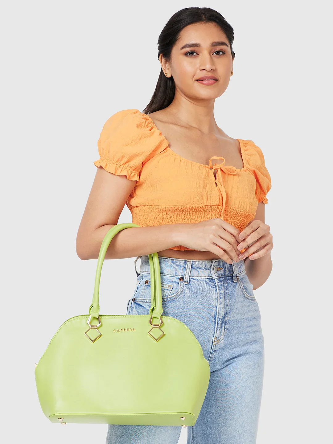Caprese Lydia Large Lime Satchel Bag - Image 11