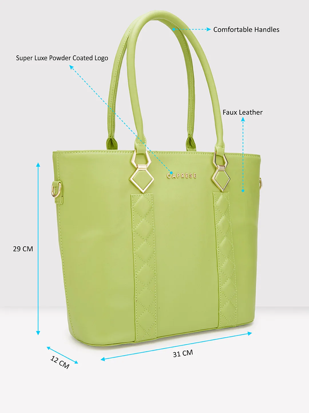 Caprese Lydia Large Lime Tote Bag - Image 7