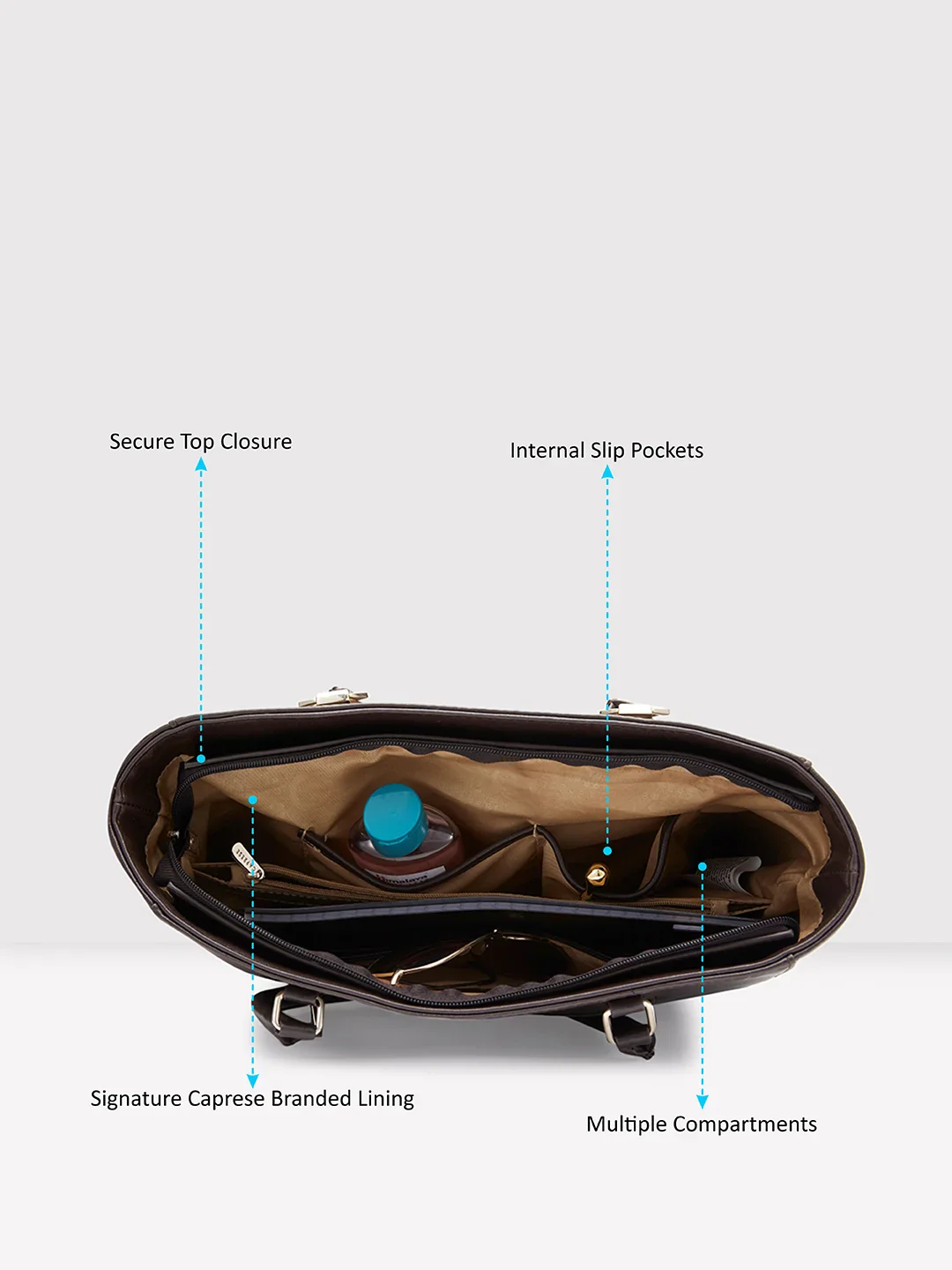Caprese Lydia Medium Dark Oak Tote Bag - Image 7