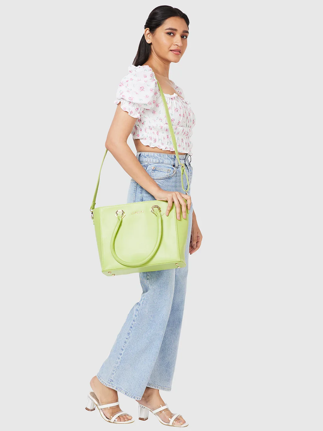 Caprese Lydia Medium Lime Tote Bag - Image 13