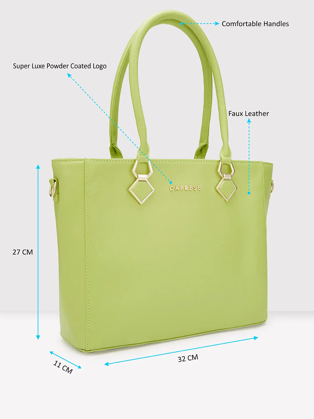 Caprese Lydia Medium Lime Tote Bag - Image 6