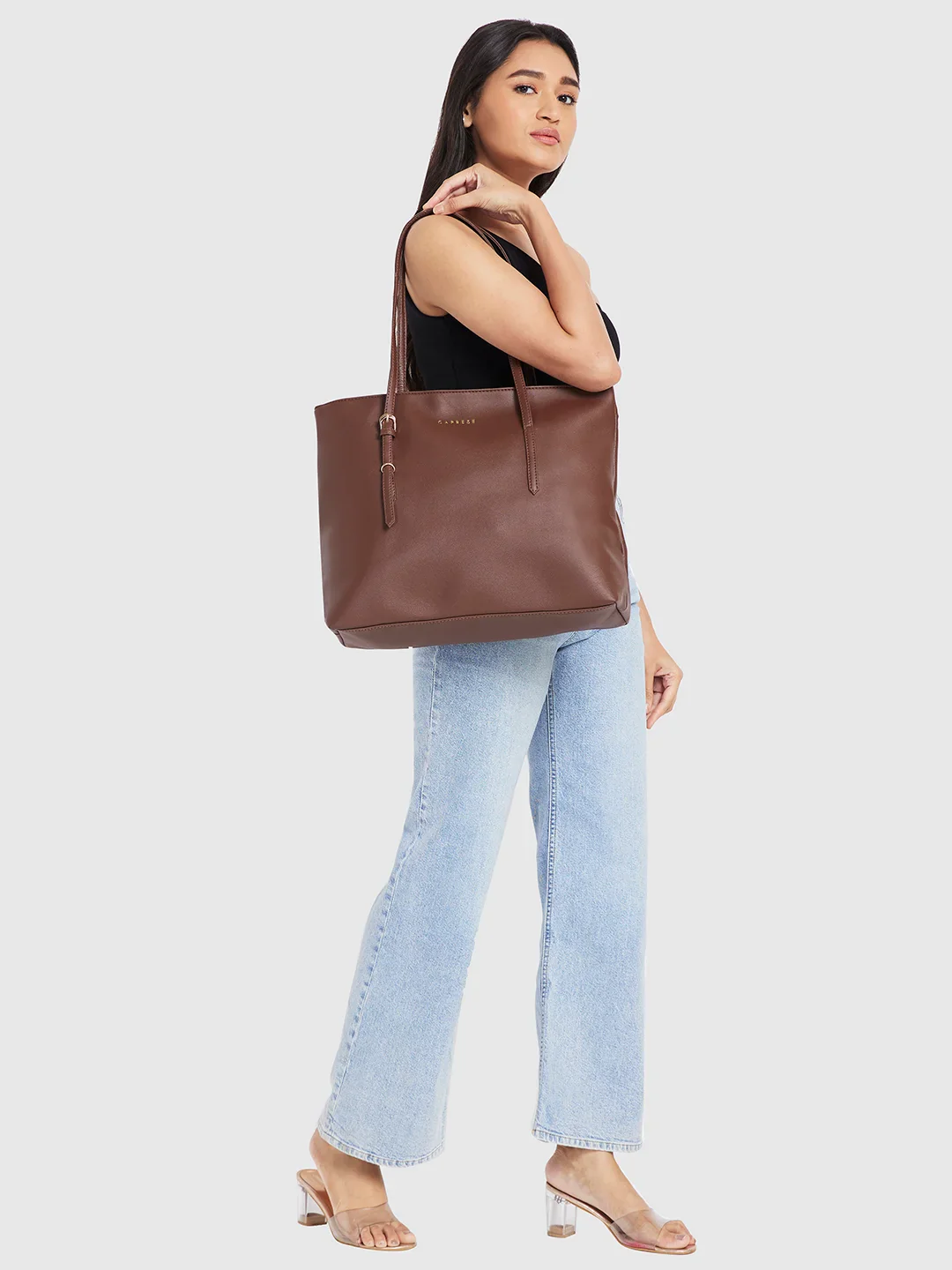 Caprese Lyla Large Brown Tote Bag - Image 3
