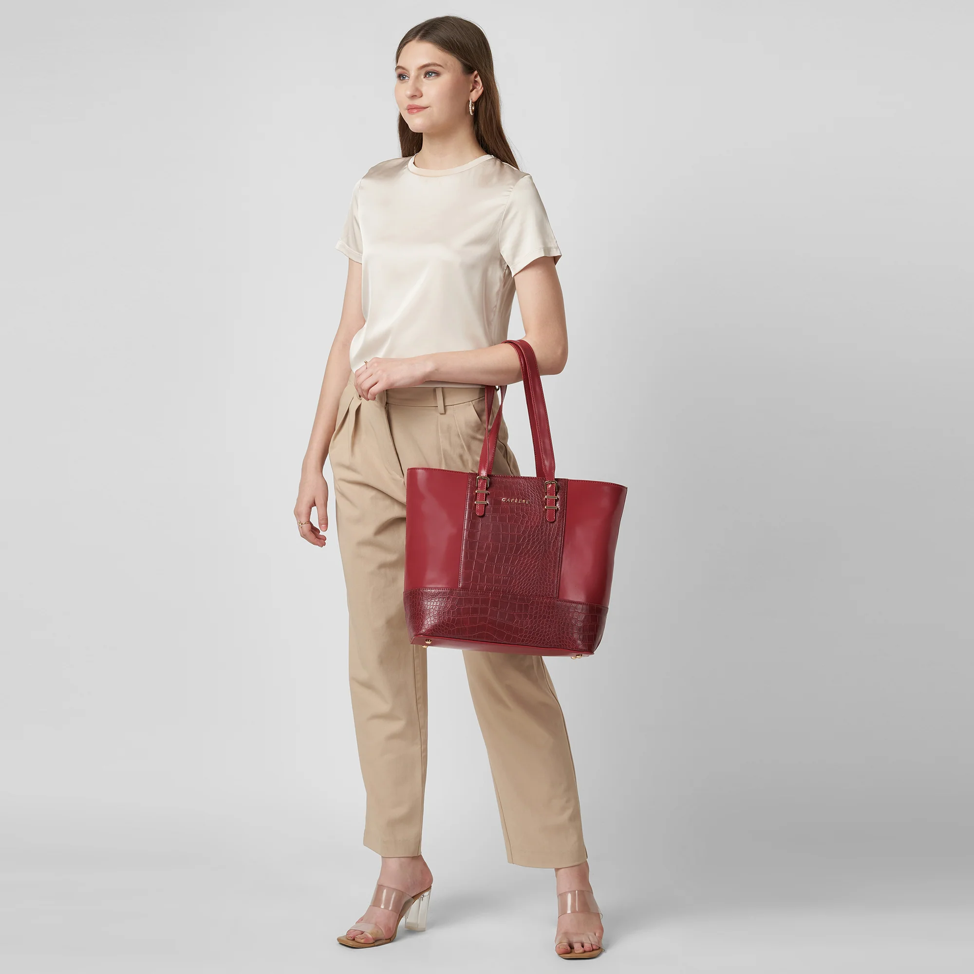 Caprese  Macie Large Cherry Lacquer Tote Bag - Image 10