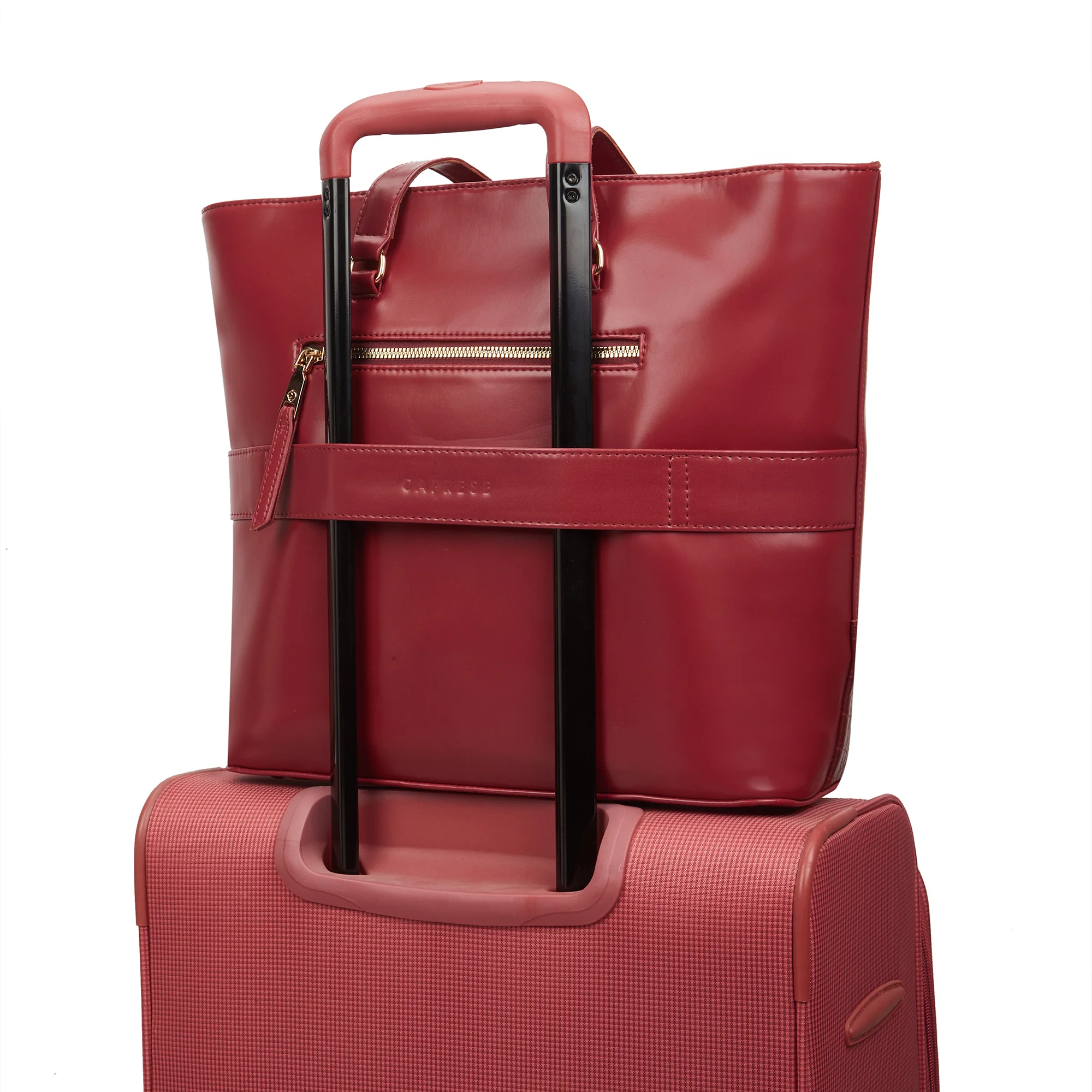 Caprese  Macie Large Cherry Lacquer Tote Bag - Image 11