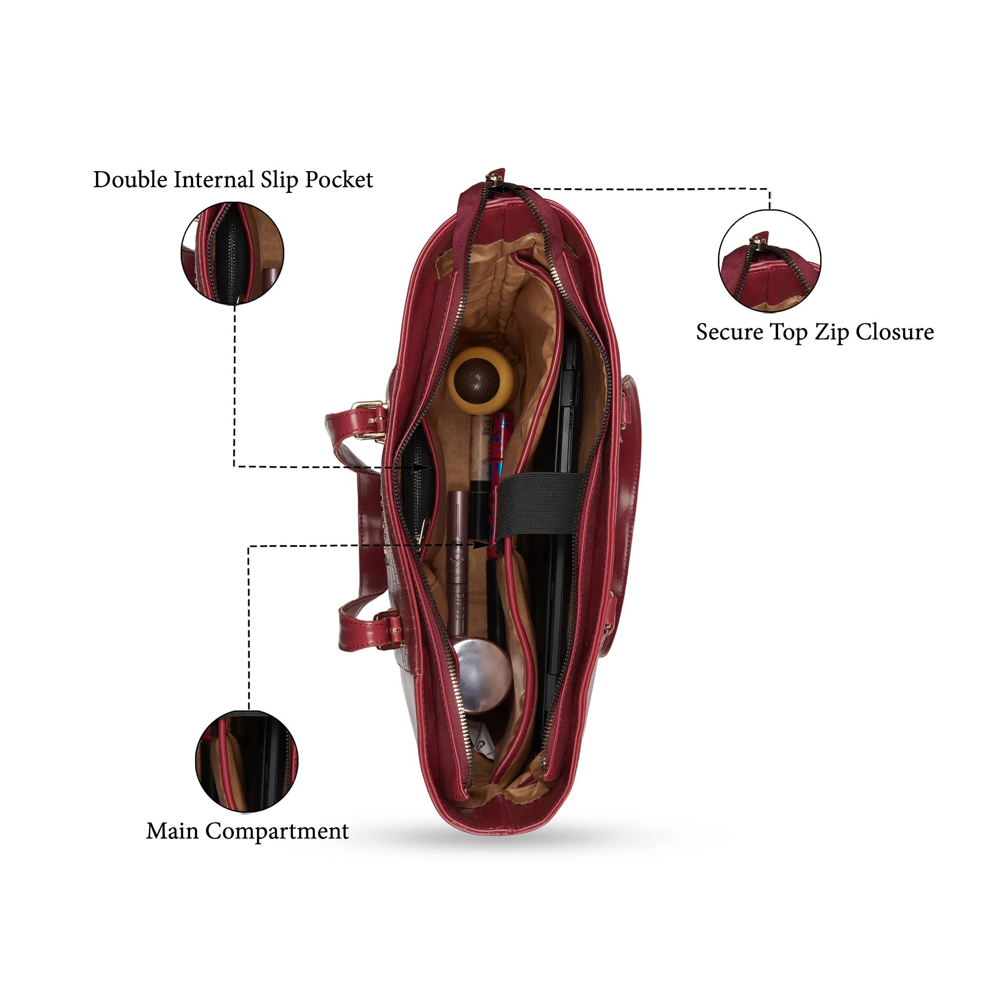 Caprese  Macie Large Cherry Lacquer Tote Bag - Image 7