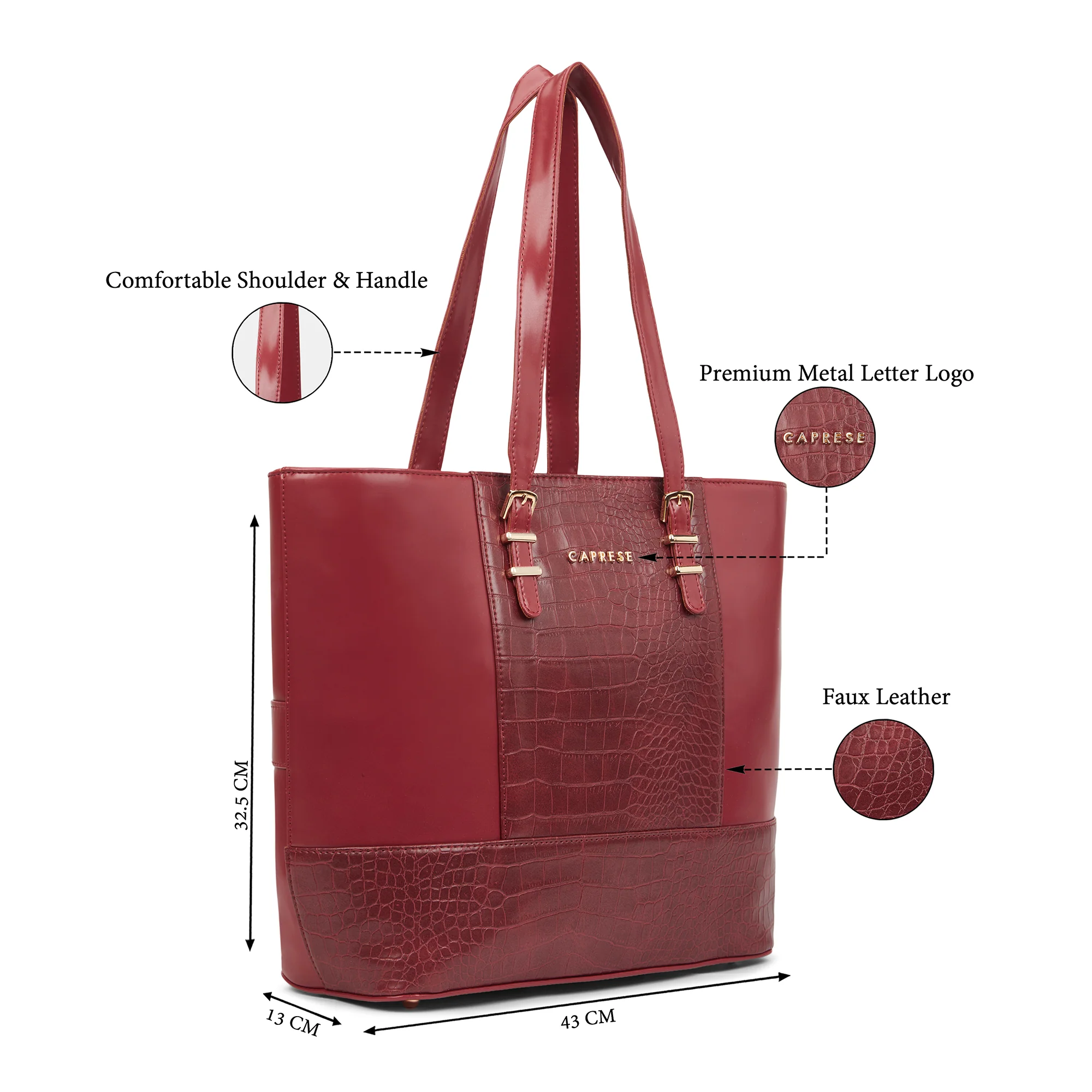 Caprese  Macie Large Cherry Lacquer Tote Bag - Image 8