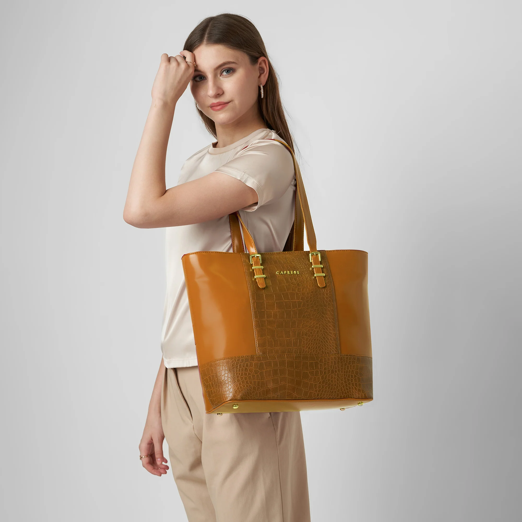 Caprese Macie Large Tan Tote Bag - Image 2