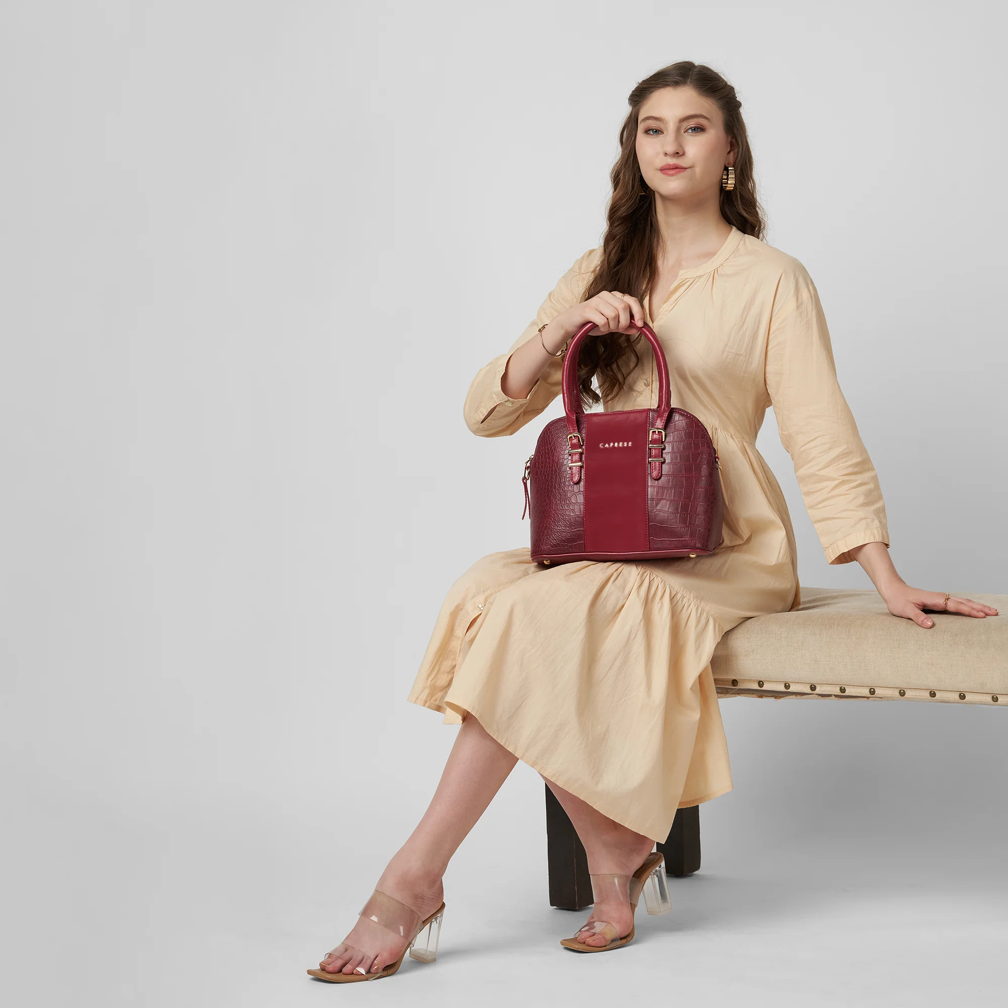 Caprese  Macie Medium Cherry Lacquer Satchel Bag - Image 10