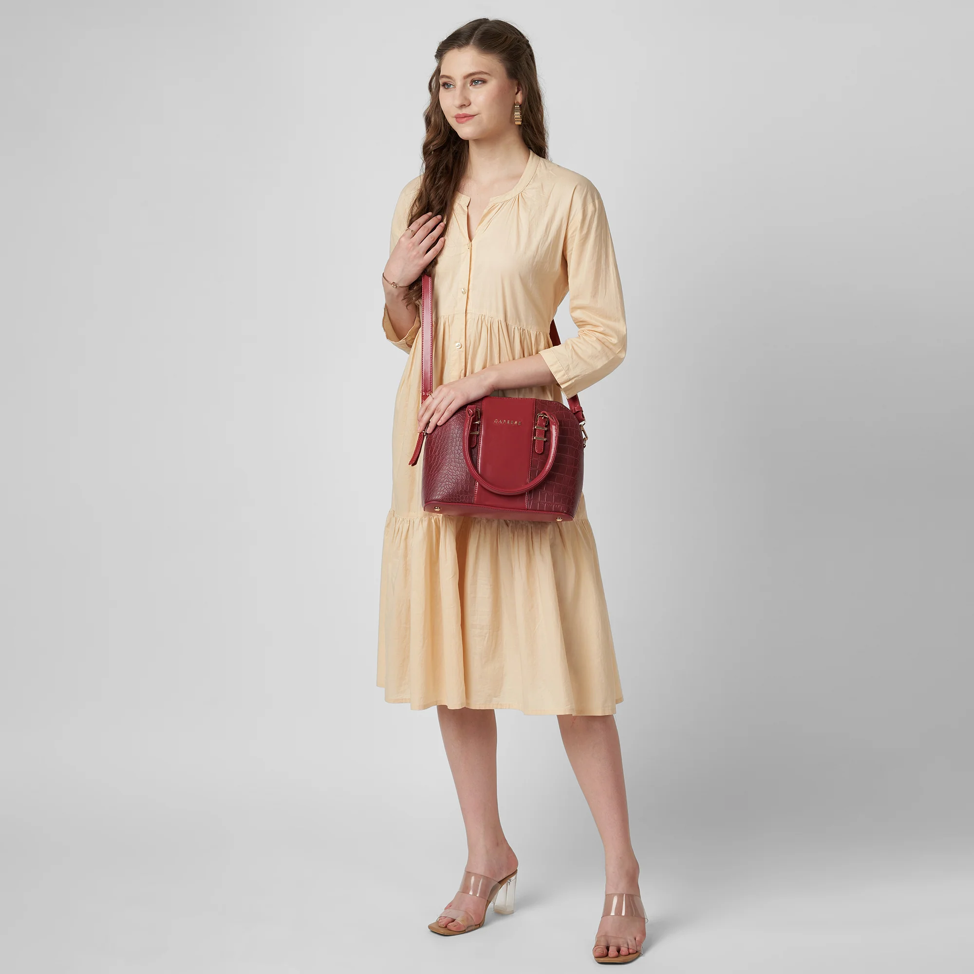 Caprese  Macie Medium Cherry Lacquer Satchel Bag - Image 9