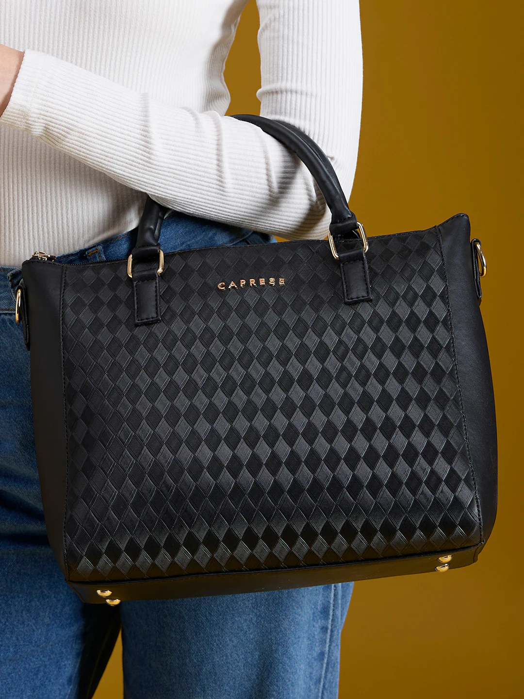 Caprese Maddy Medium Black Tote Bag - Image 10