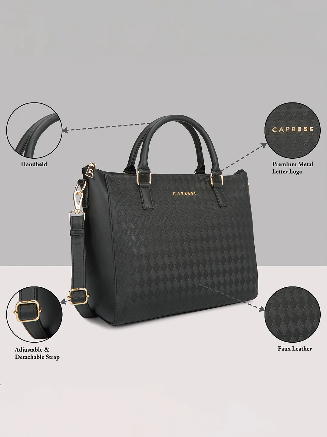 Caprese Maddy Medium Black Tote Bag - Image 13