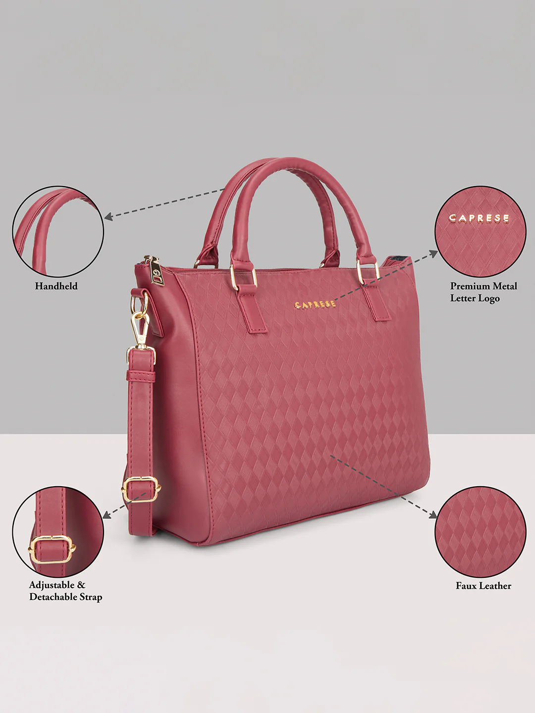 Caprese Maddy Medium Cherry Red Tote Bag - Image 13