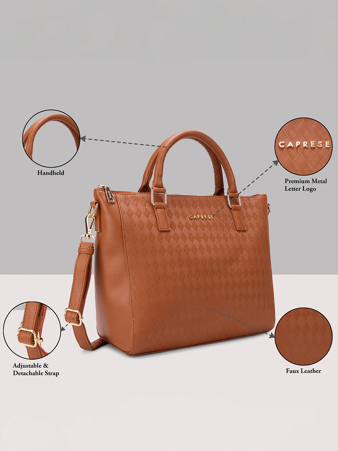 Caprese Maddy Medium Tan Tote Bag - Image 12