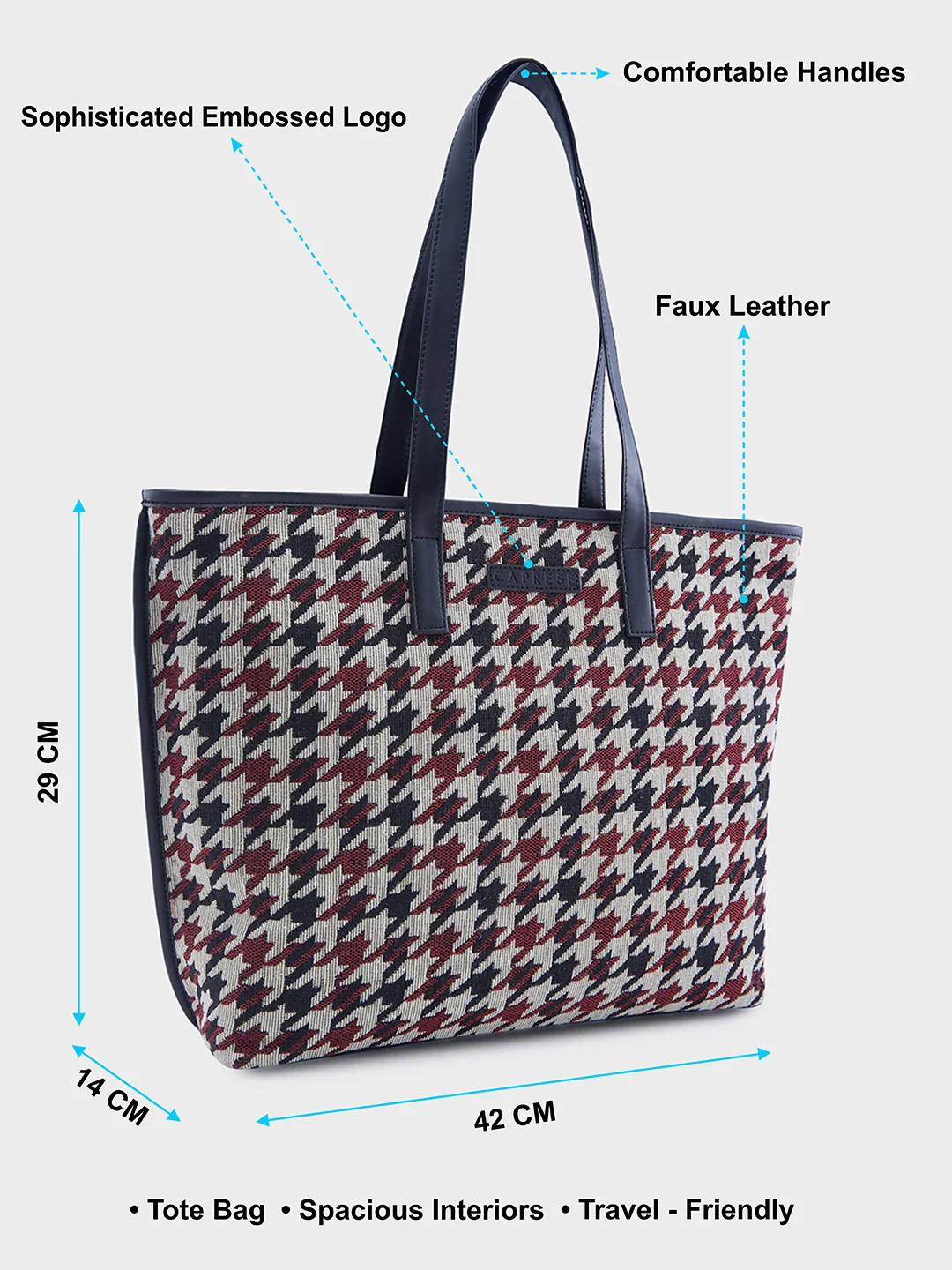 Caprese Madina Large Maroon Tote Bag - Image 6