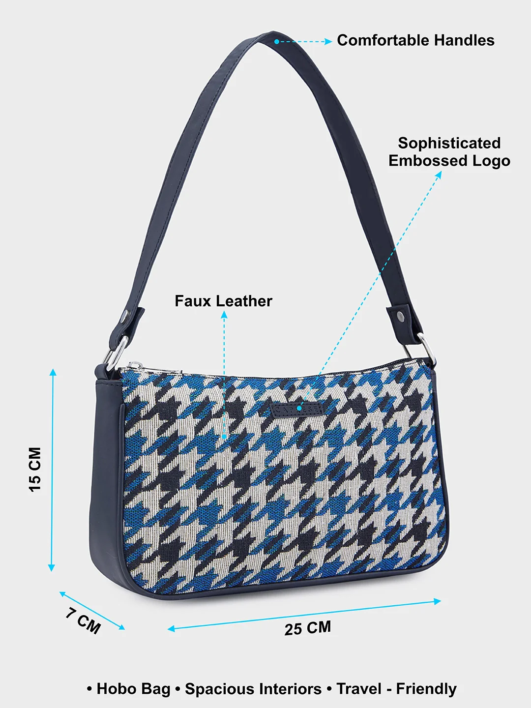 Caprese Madina Medium Navy Hobo Bag - Image 4