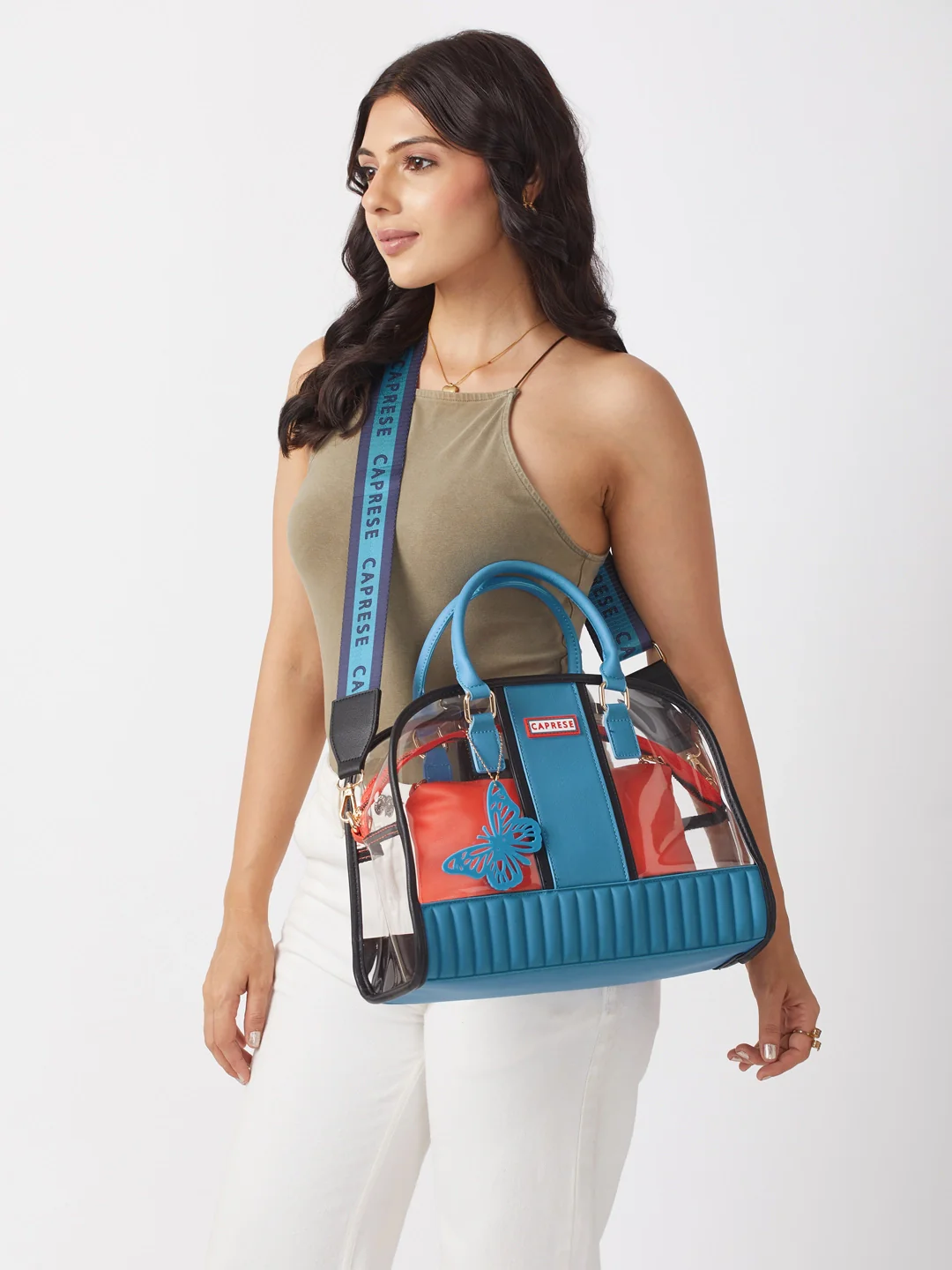 Caprese Madonna Large Cerulean Satchel Bag - Image 3