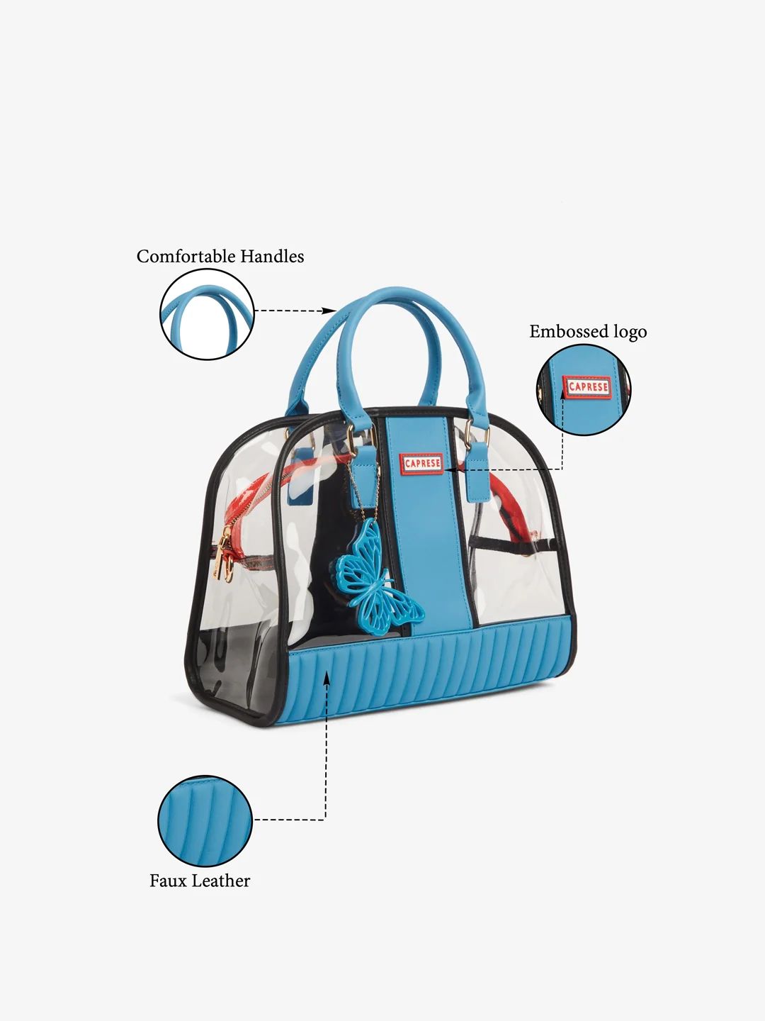 Caprese Madonna Large Cerulean Satchel Bag - Image 9