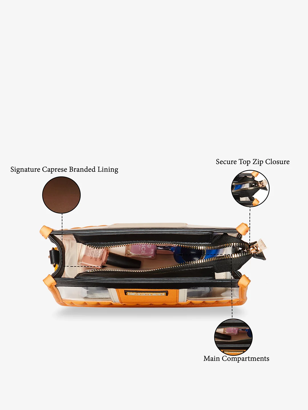 Caprese Madonna Medium Amber Sling Bag - Image 8