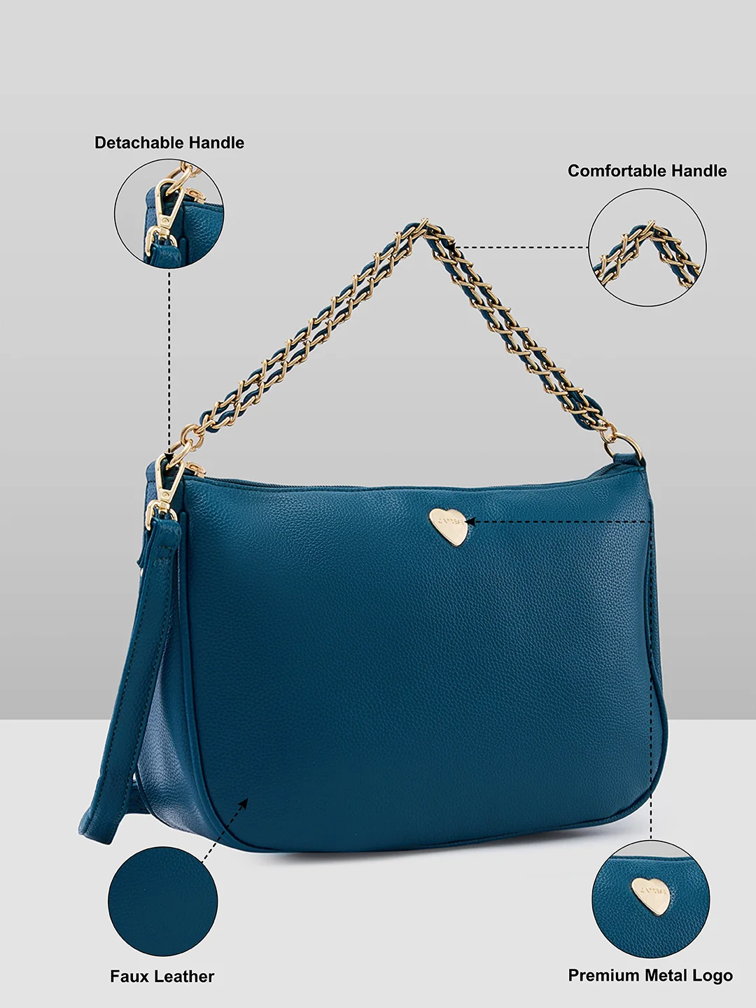 Caprese Maisie Large Teal Crossbody Bag - Image 6
