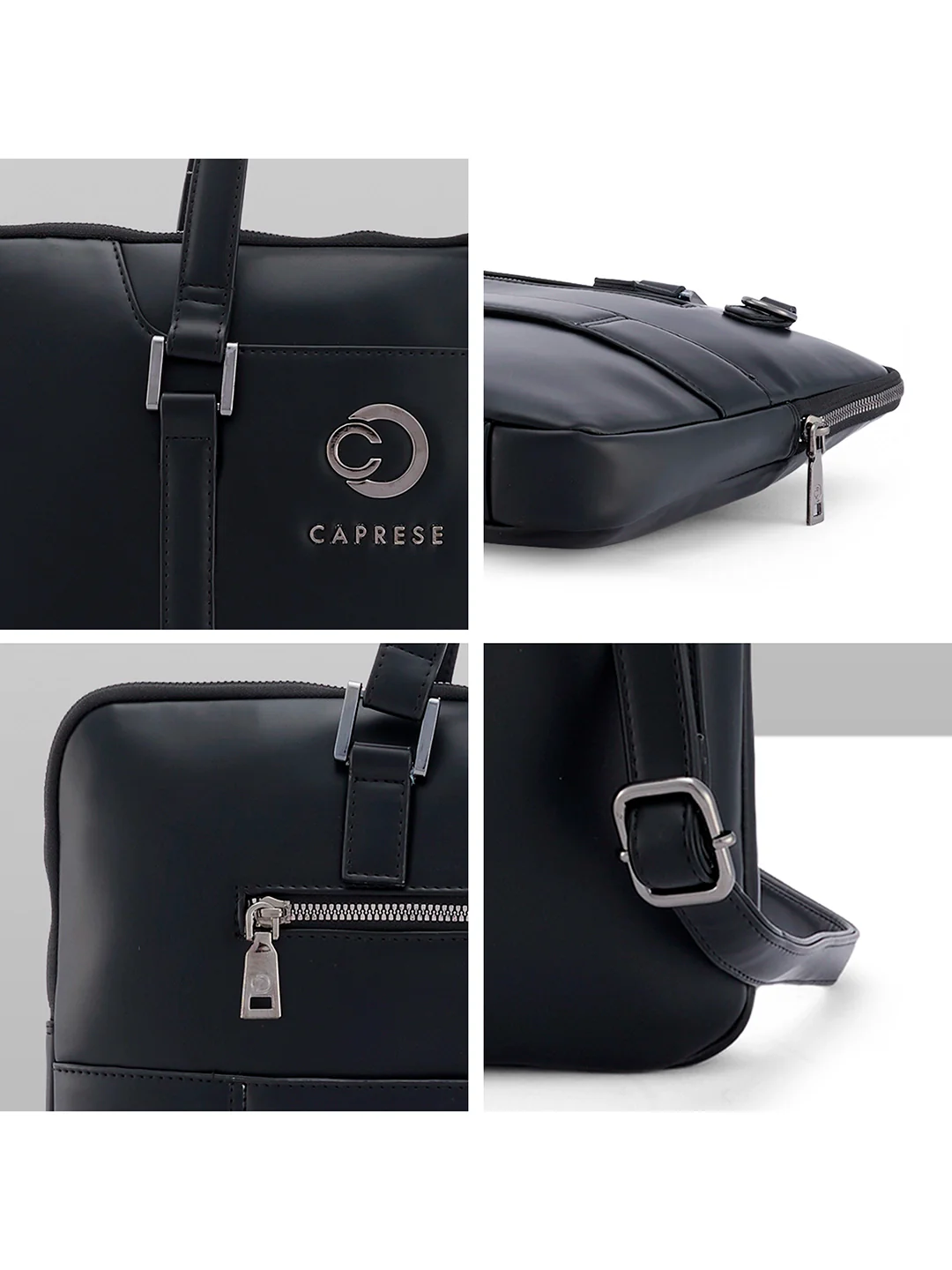 Caprese Malta Large Black Laptop Bag - Image 7