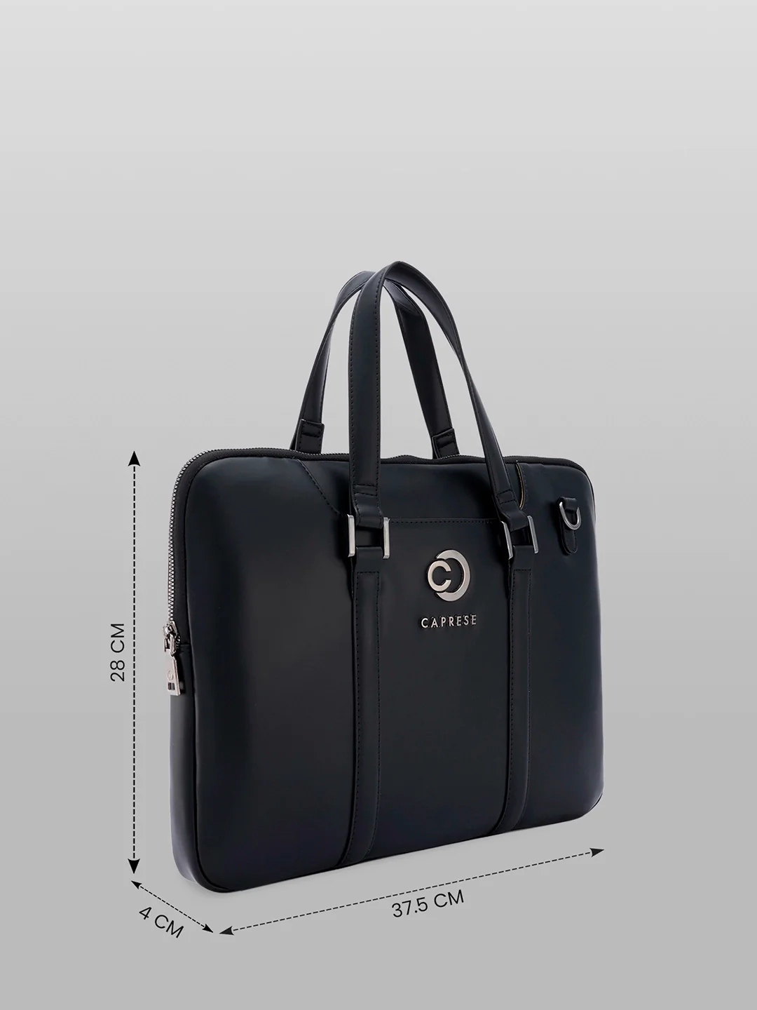 Caprese Malta Large Black Laptop Bag - Image 8