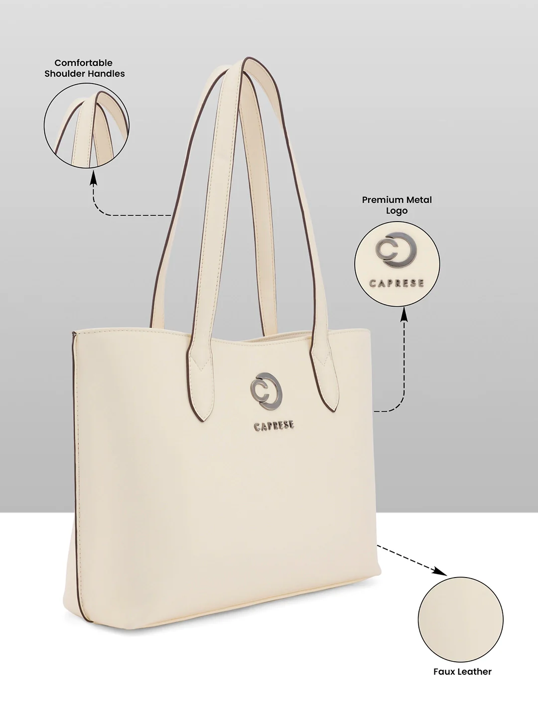Caprese Malta Small Alpine Oat Satchel Bag - Image 3