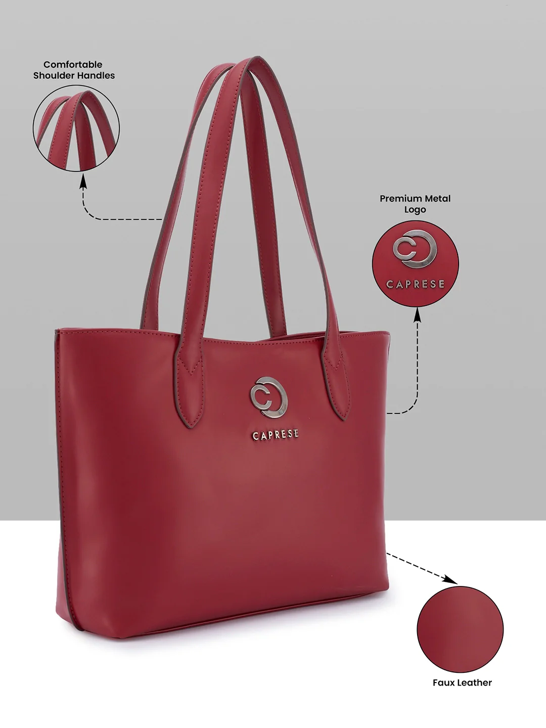 Caprese Malta Small Cherry Lacquer Satchel Bag - Image 3