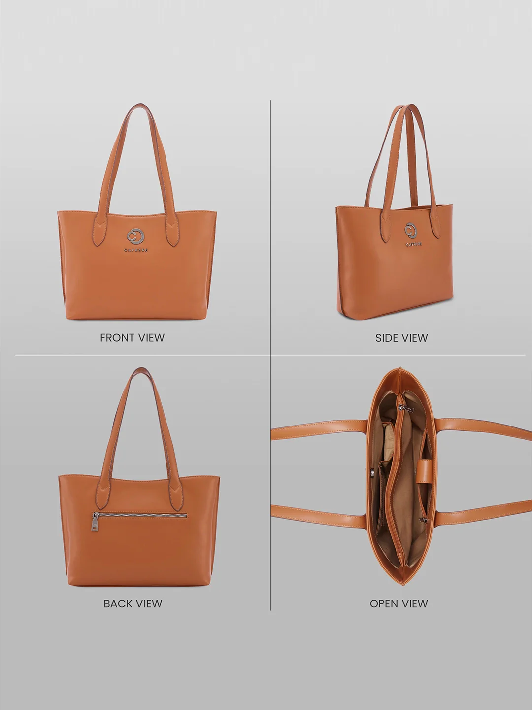 Caprese Malta Small Tan Satchel Bag - Image 8
