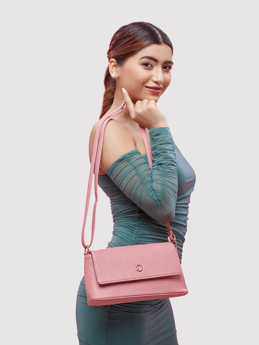Caprese March Medium Blush Sling Bag - Image 11