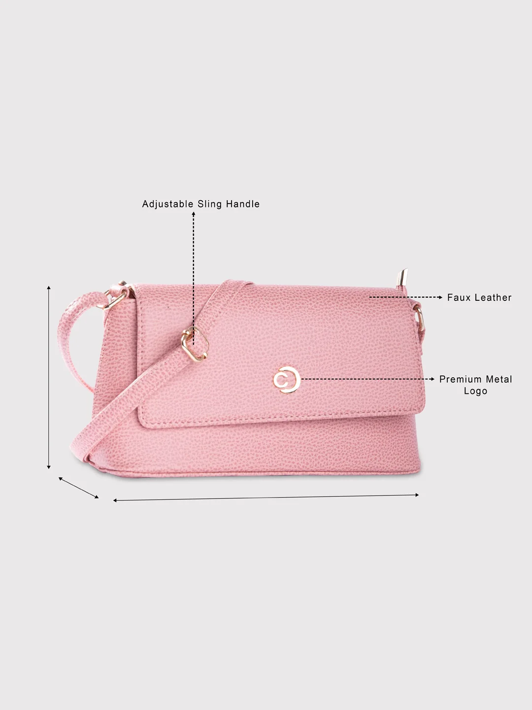 Caprese March Medium Blush Sling Bag - Image 8
