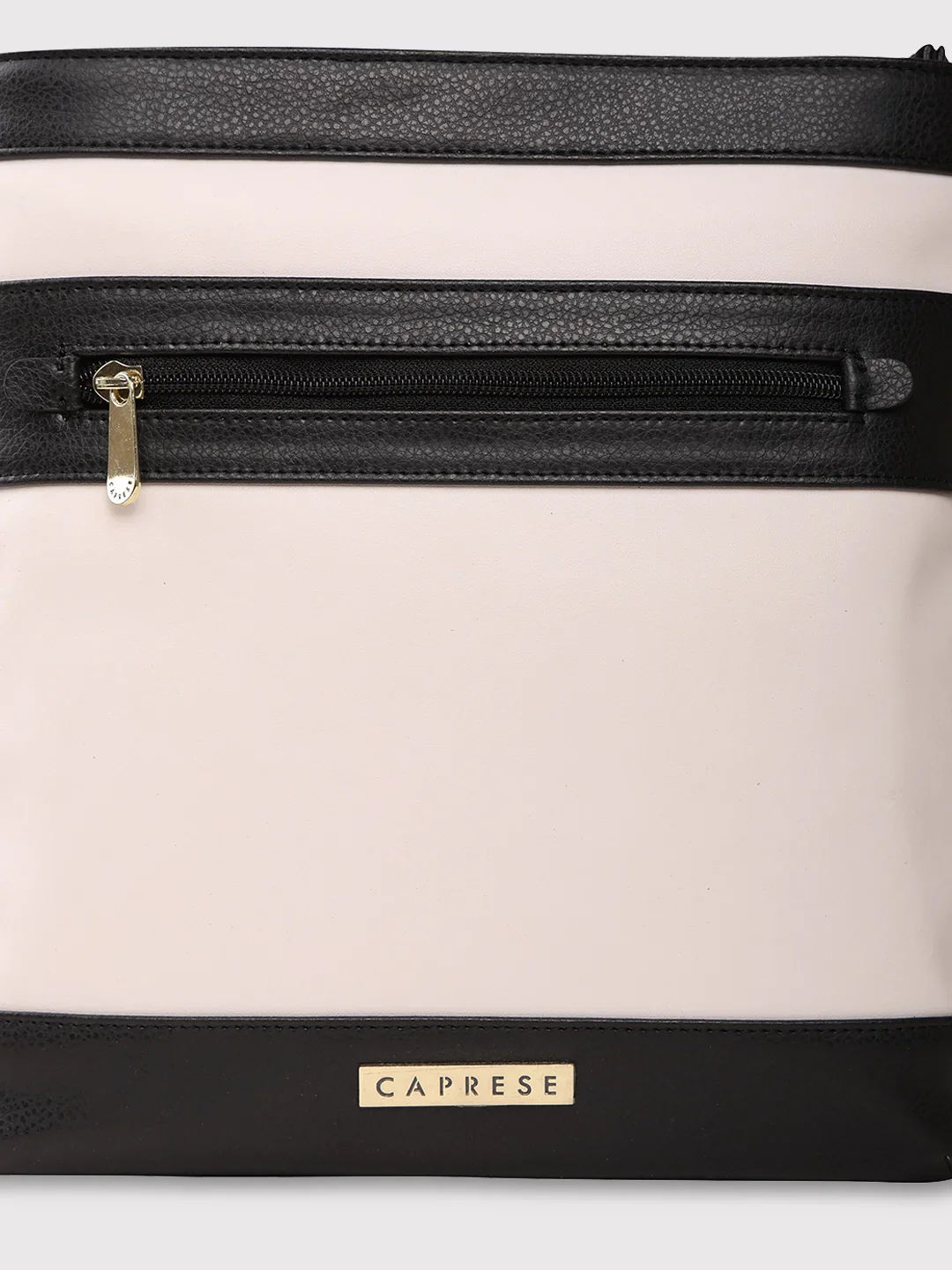 Caprese Marciano Medium Striped Black Sling Bag - Image 11