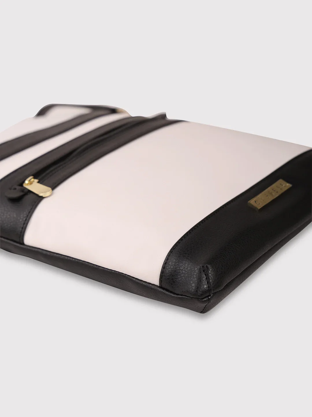Caprese Marciano Medium Striped Black Sling Bag - Image 7