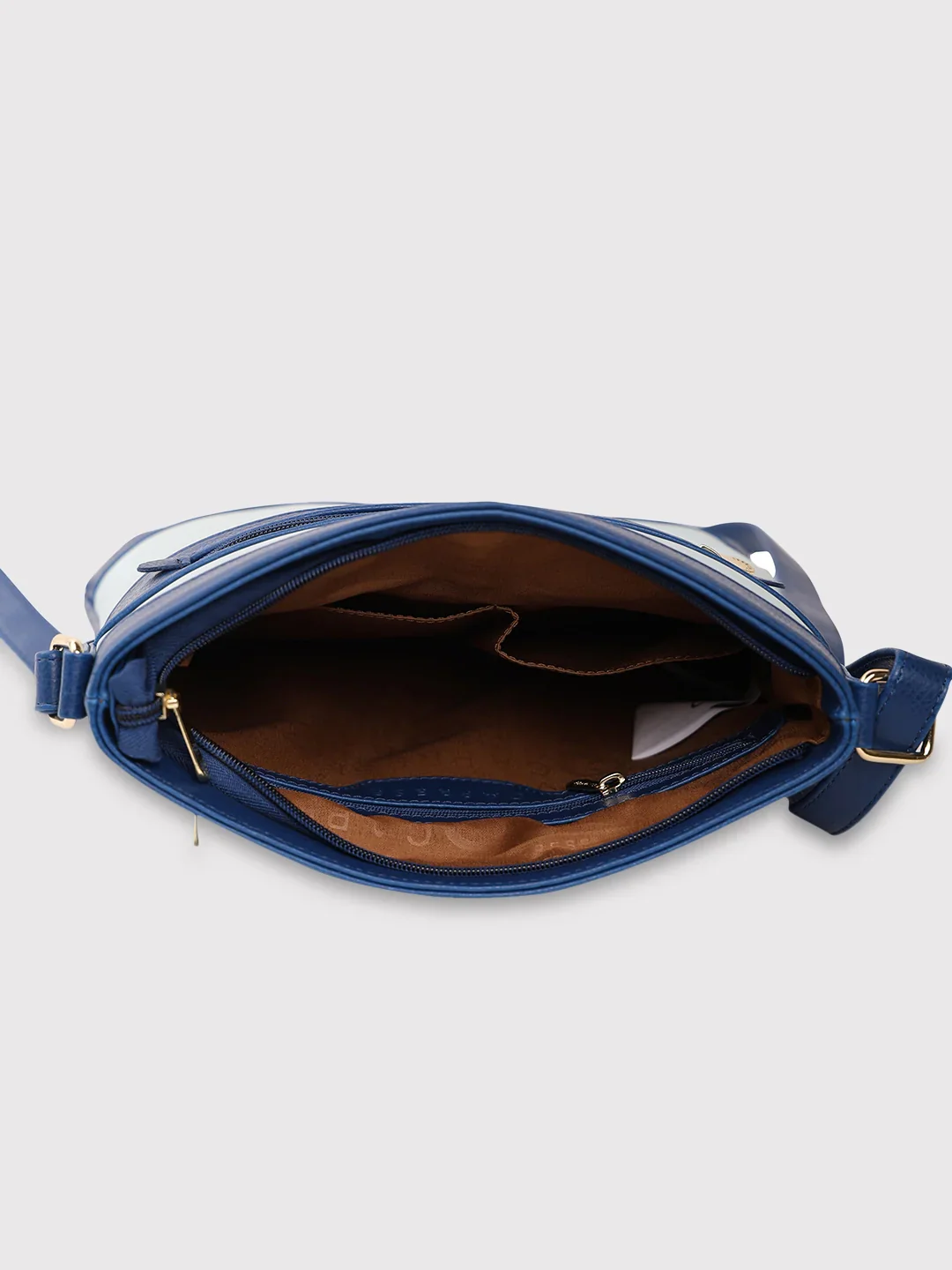 Caprese Marciano Medium Striped Navy Sling Bag - Image 8