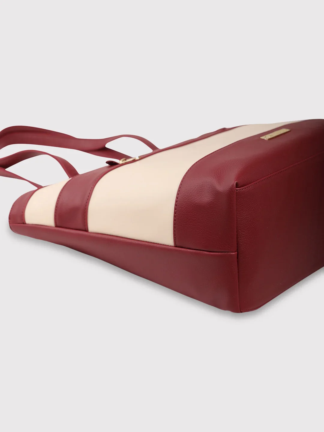 Caprese Marciano Medium Striped Maroon Tote Bag - Image 7