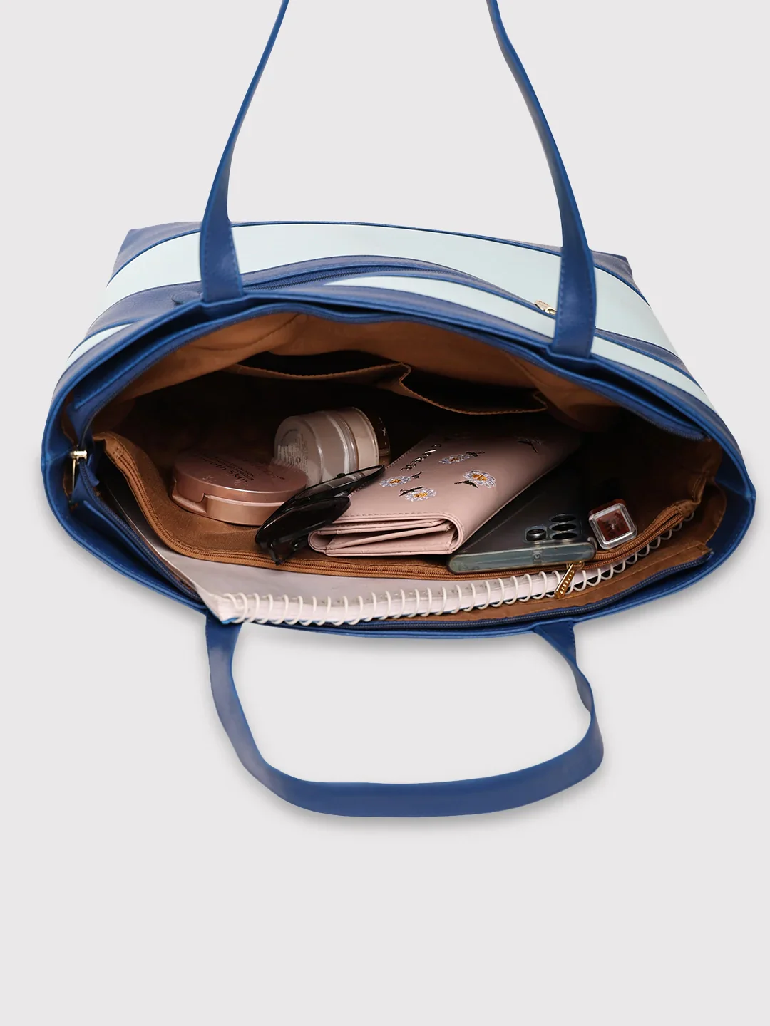 Caprese Marciano Medium Striped Navy Tote Bag - Image 10