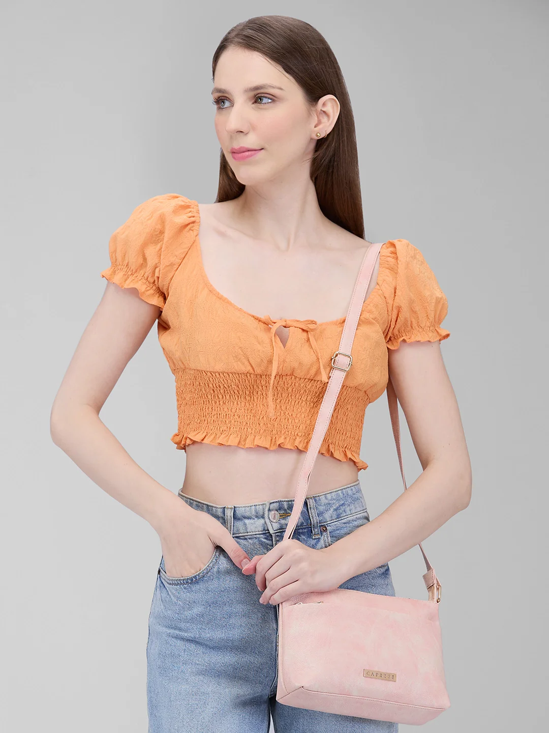 Caprese Marco Medium Blush Crossbody Bag - Image 10