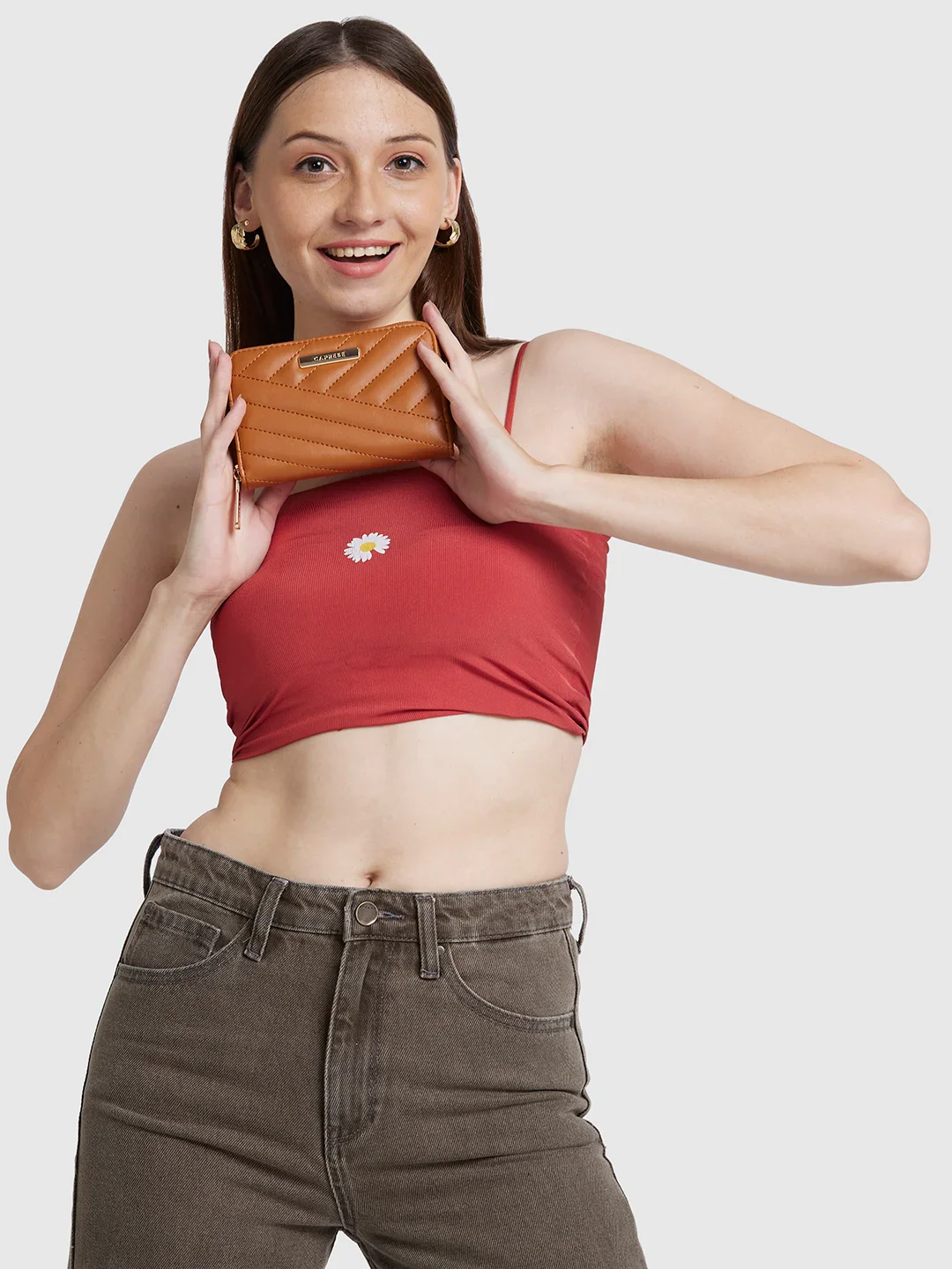Caprese Mareeya Large Tan Wallet - Image 3