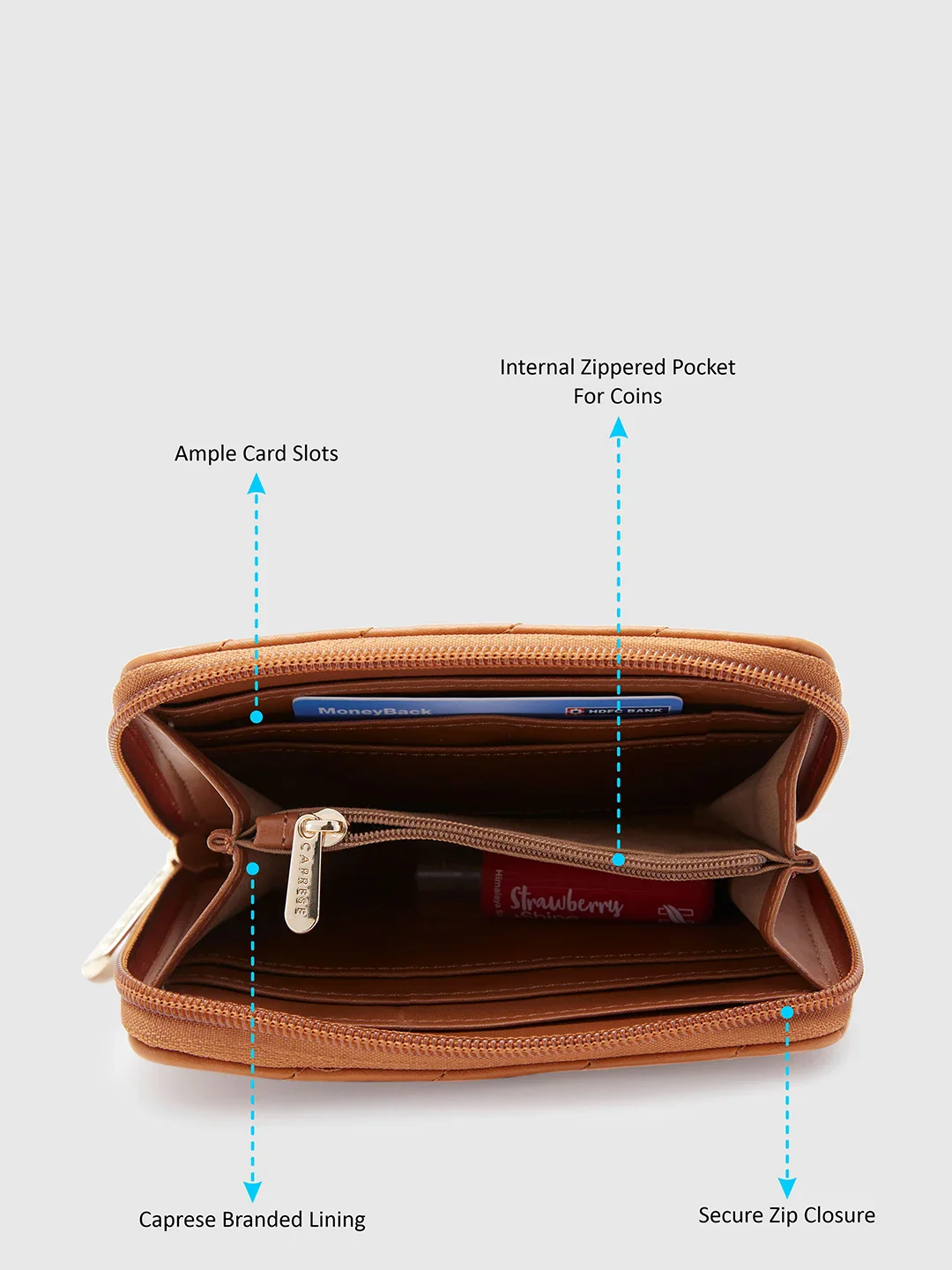 Caprese Mareeya Large Tan Wallet - Image 6