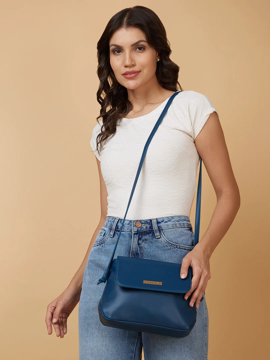 Caprese Margate Small Blue Sling Bag - Image 2