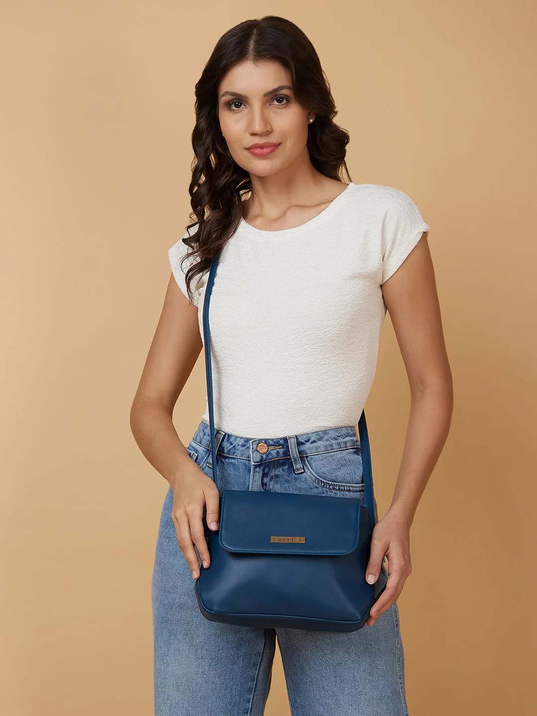 Caprese Margate Small Blue Sling Bag - Image 7