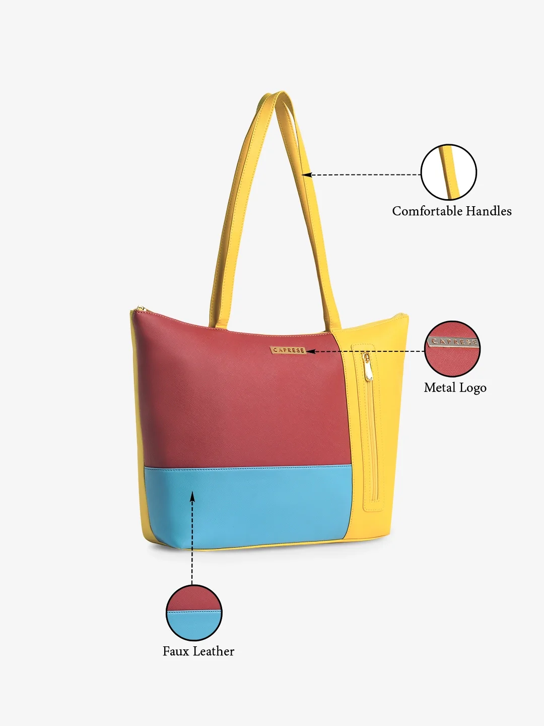 Caprese Mari Large Orange Tote Bag - Image 7