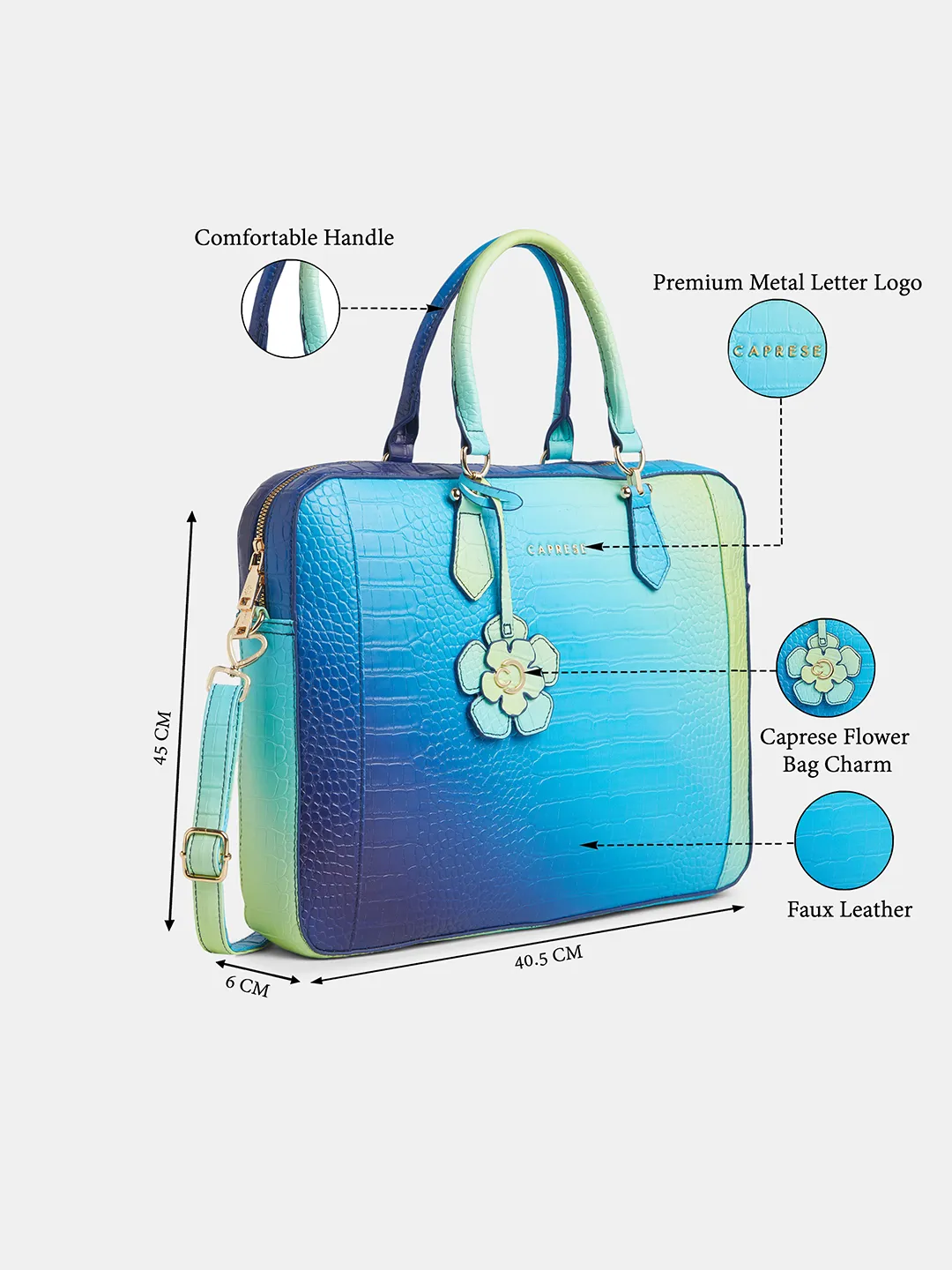 Caprese Marilyn Large Blue Laptop Bag - Image 8