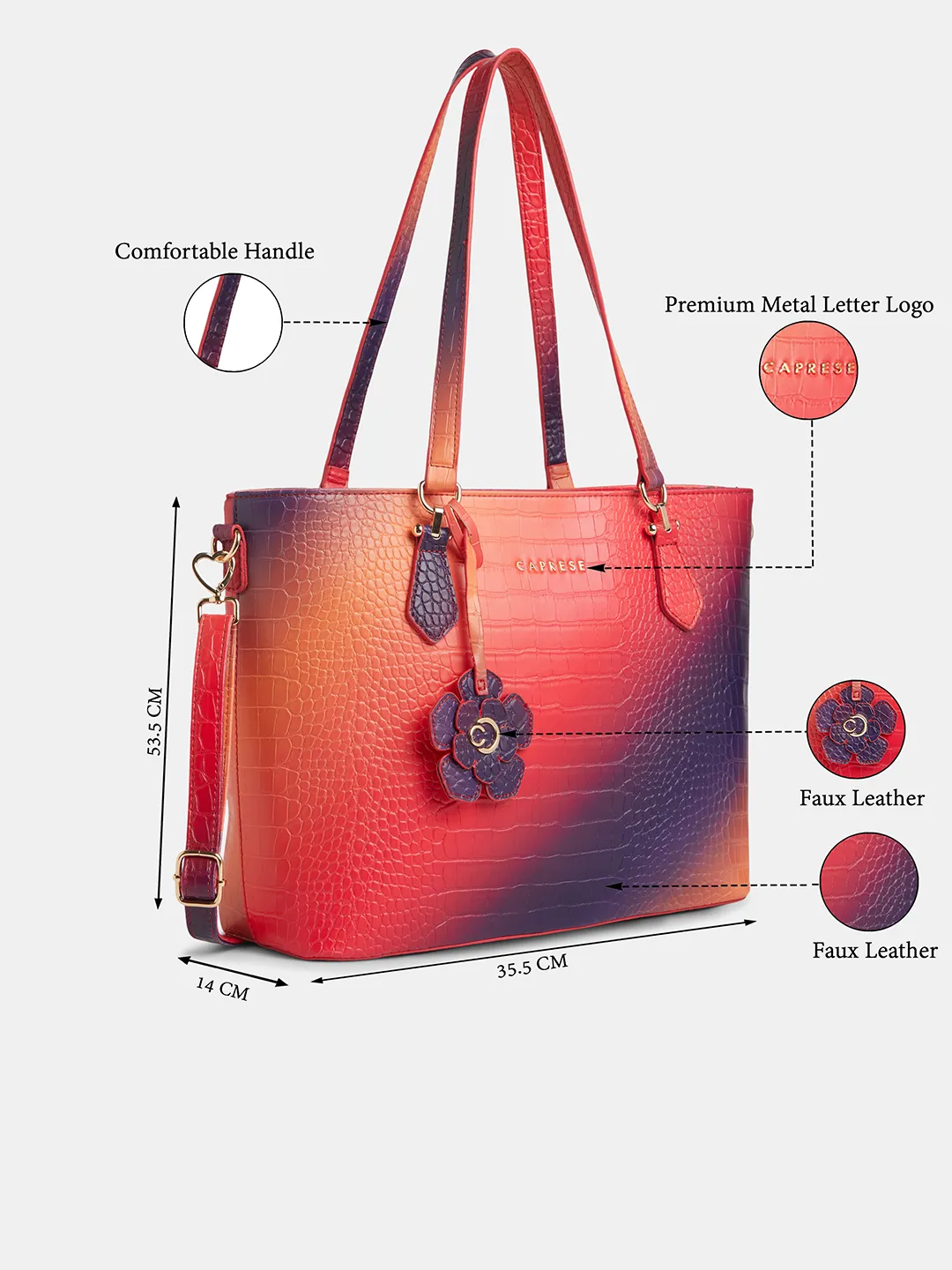 Caprese Marilyn Large Red Tote Bag - Image 8