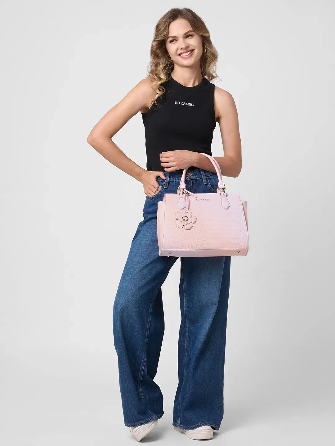 Caprese Marilyn Medium Peach Satchel Bag - Image 9