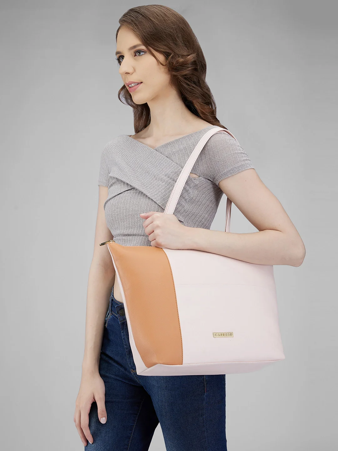 Caprese Marisha Large Soft Pink Tote Bag - Image 12