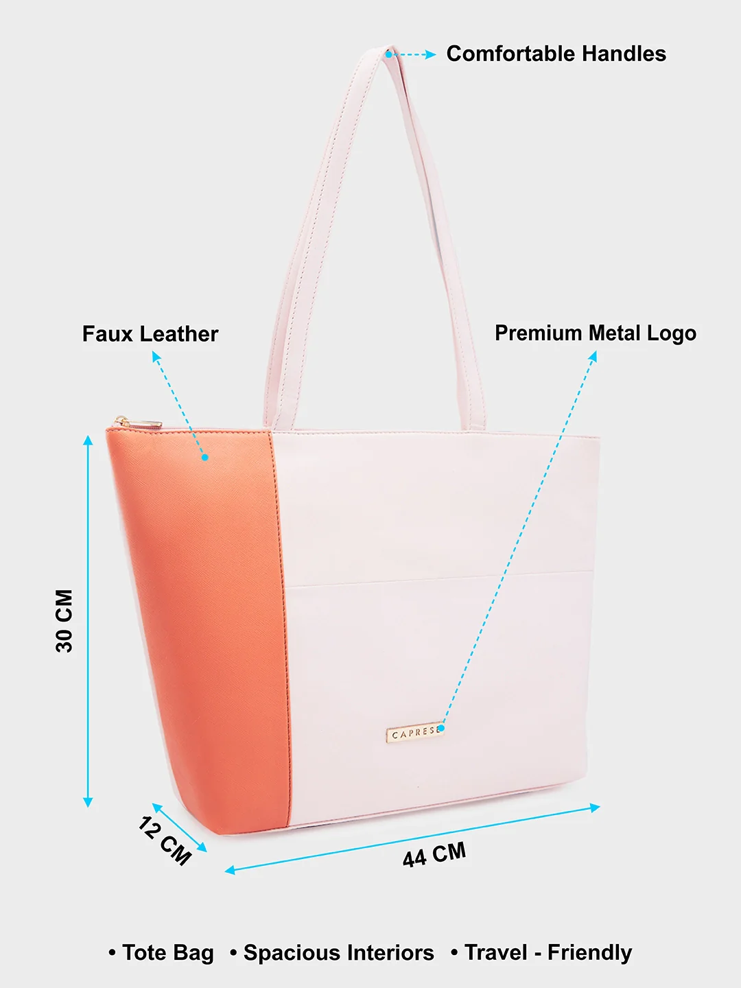 Caprese Marisha Large Soft Pink Tote Bag - Image 7