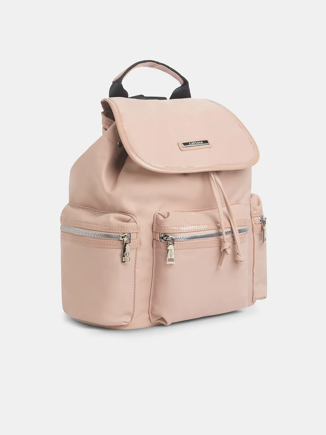 Caprese Mars Medium Powder Pink Laptop Backpack - Image 3