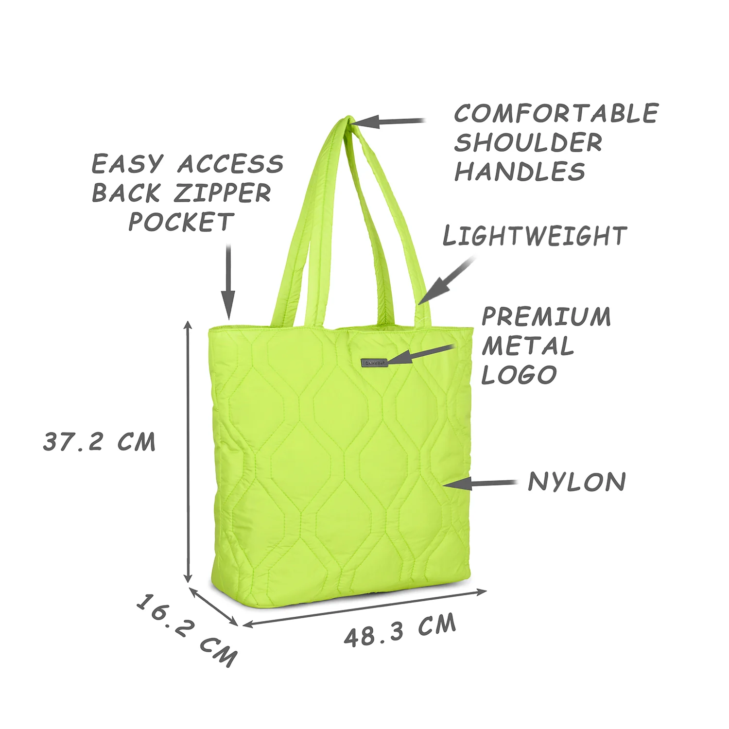 Caprese Mars Large (E) Lime Tote Bag - Image 7