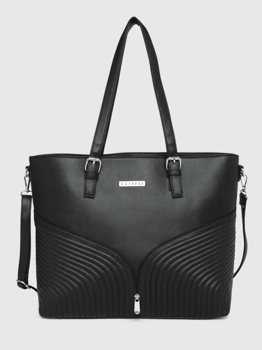 Caprese Marvel Large Black Laptop Tote Bag